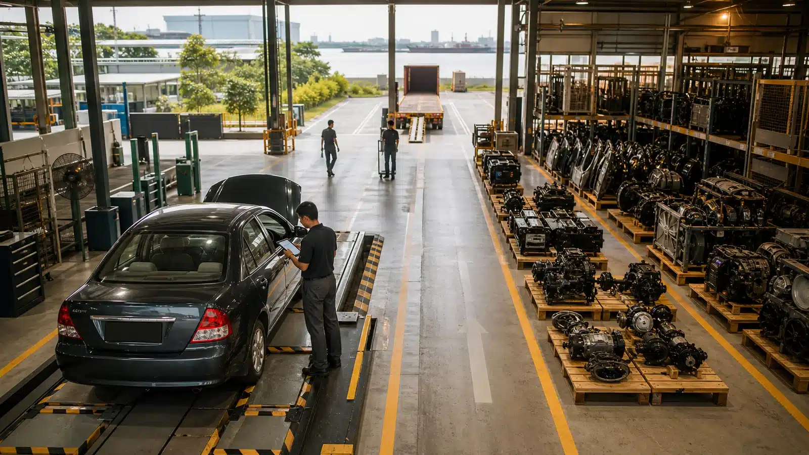 Car export Singapore assessment with a whole vehicle and reusable parts prepared for different routes