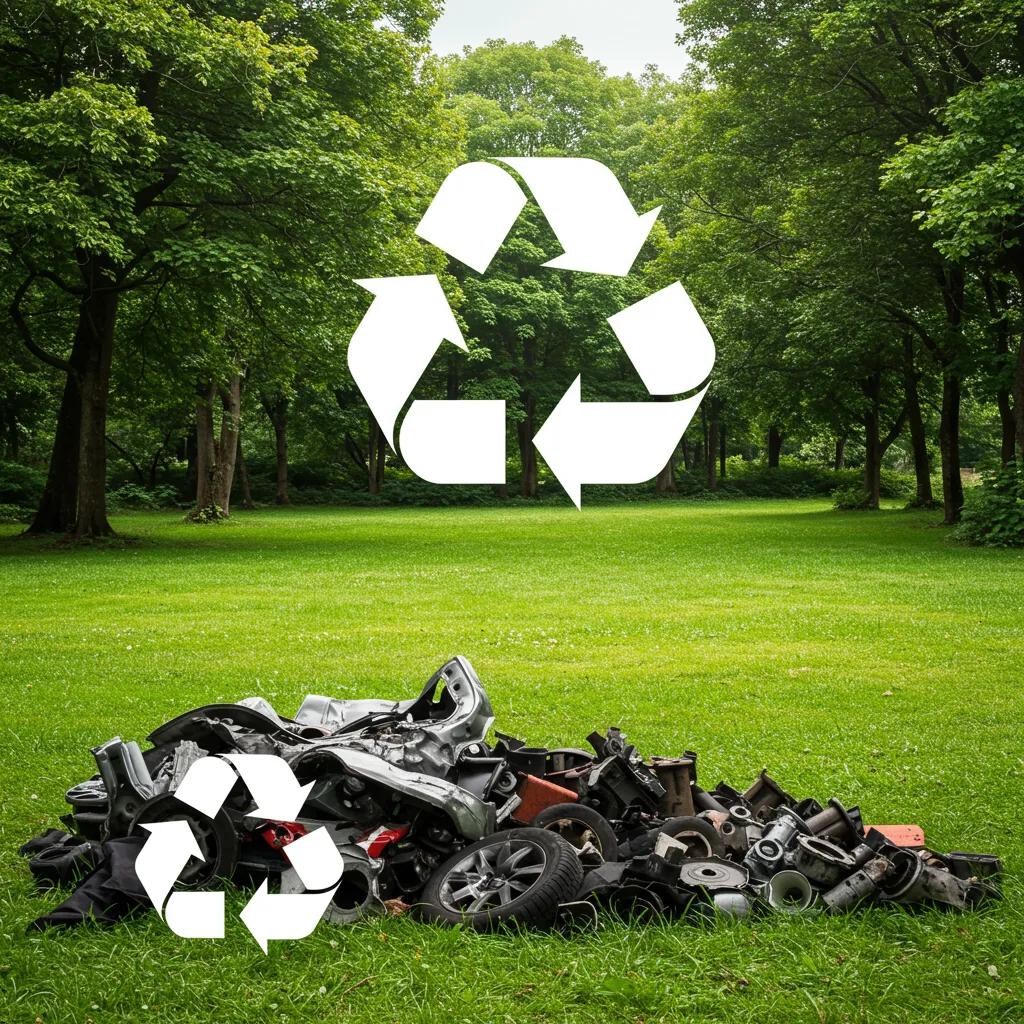 A vibrant, green landscape symbolizing the positive environmental impact of car scrapping and recycling initiatives.